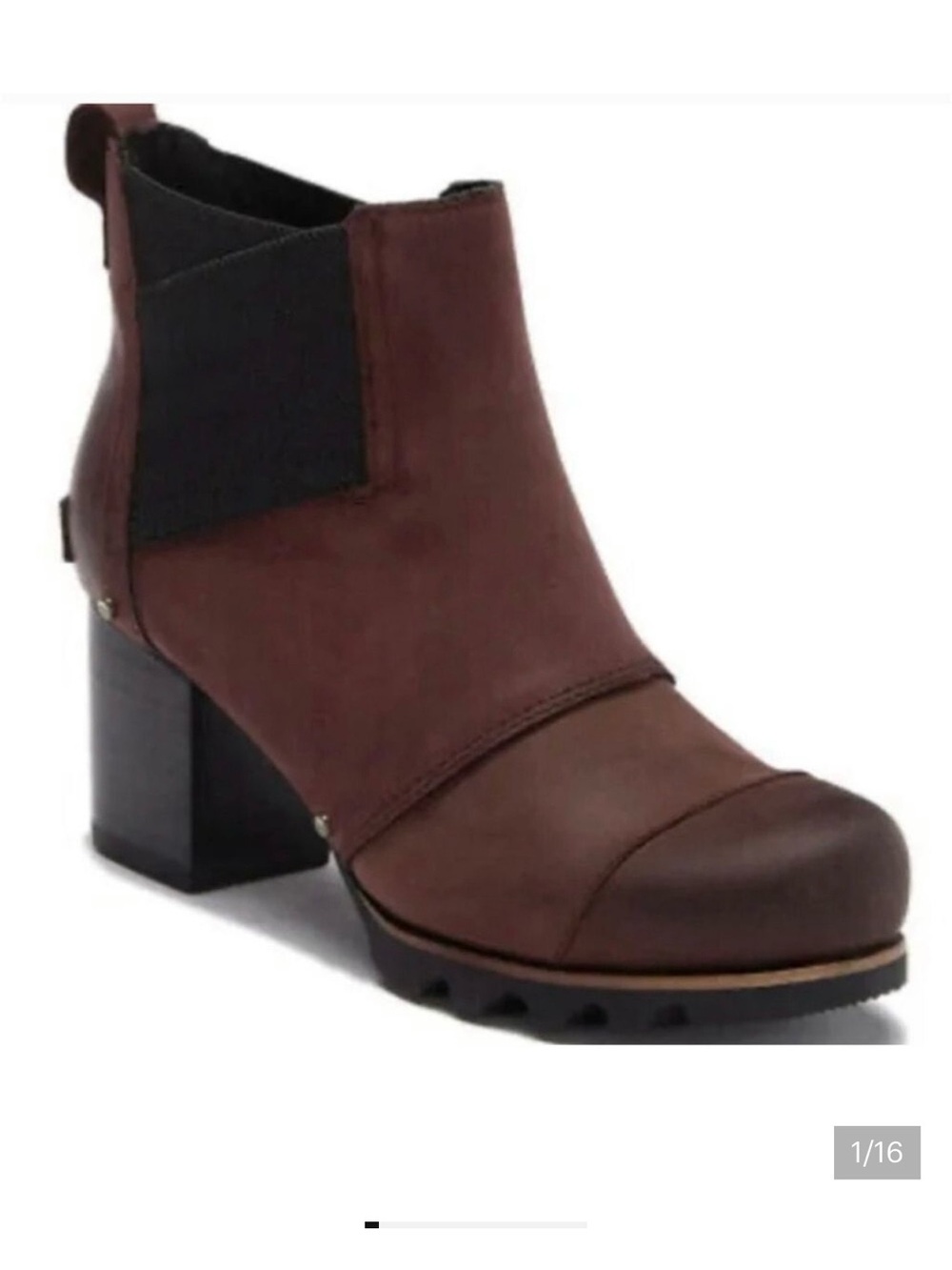 SOREL Addington Waterproof Chelsea Boot, Cattail Red/Burgundy, Sz 8.5, LIKE NEW